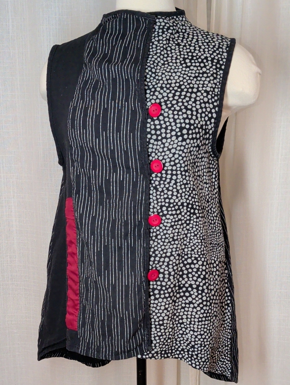 Rad Cotton Vest W/Button Front, Mandarin Collar & Pockets!!